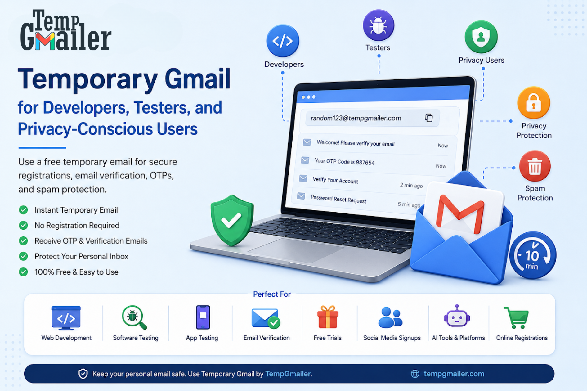 Temporary Gmail for Developers, Testers, and Privacy-Conscious Users